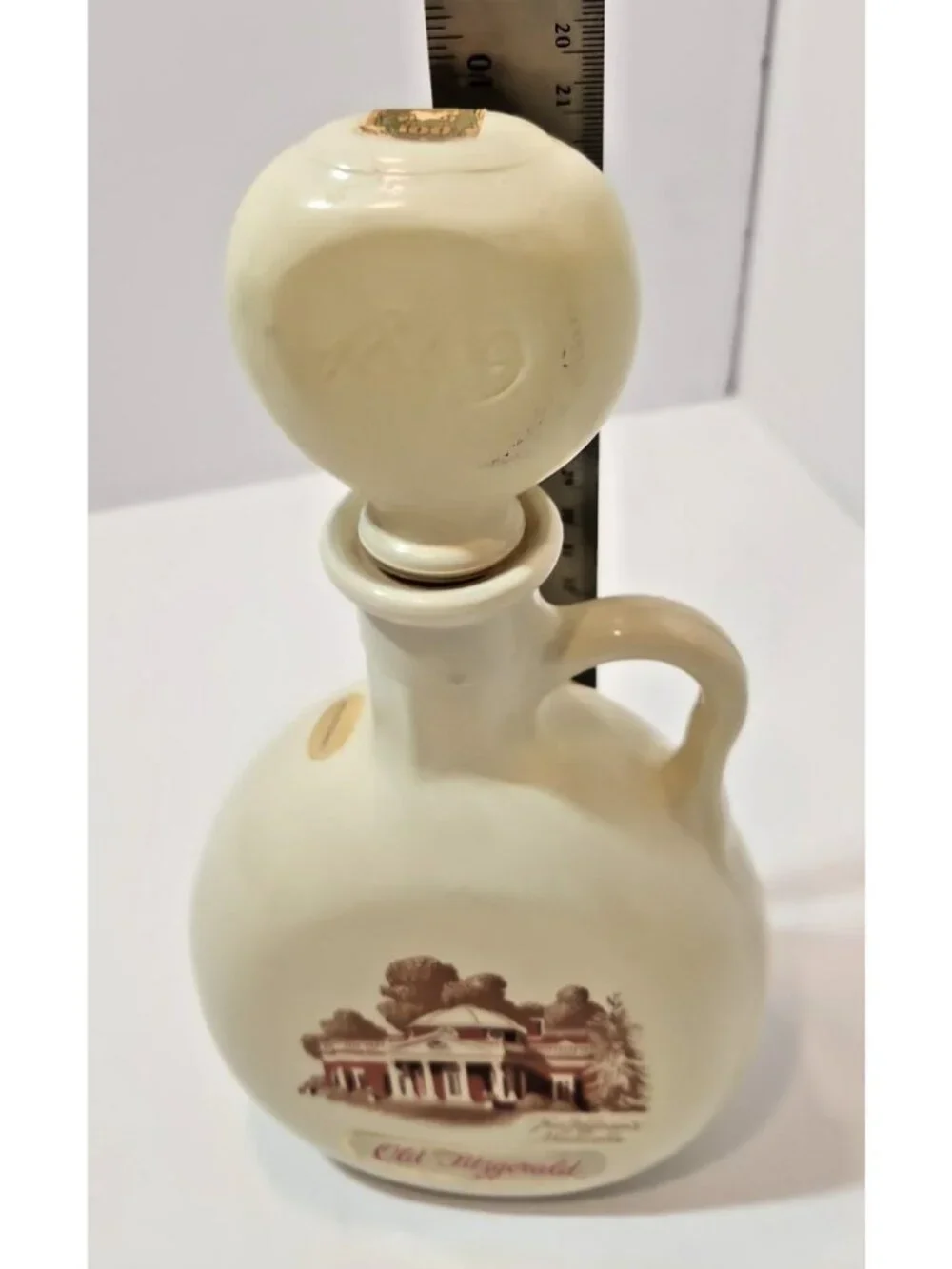 Vintage Old Fitzgerald 1849 Jefferson Monticello Decanter Bourbon Whiskey Bottle